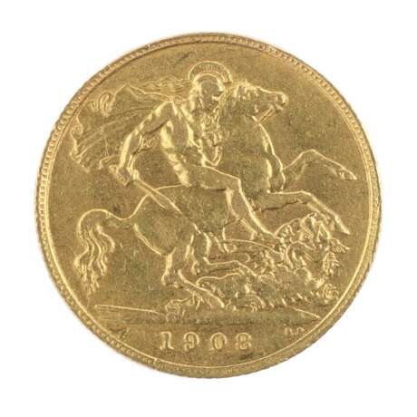 Gold coin 12 sovereigns King Edward VII 1908. Gold Early 20th century - photo 3