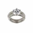 Double silver ring with brilliant cut zircons. - One click purchase