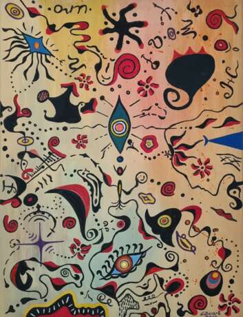 Fantasy on the theme of Joan Miro Canvas on stretcher Switzerland 2024 - photo 1