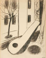 Werner Heldt. Untitled (Street with tree and guitar)