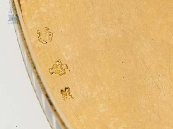 Schnupftabakdose: exquisite, extrem seltene französische Gold-Emaille-Schnupftabakdose, "JEB"Joseph-Etienne Blerzy, Paris um 1760-1780 - Foto 5