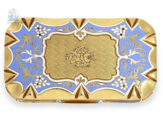 Dose: exquisite, kleine Gold/Emaille-Schnupftabakdose, vermutlich Genf um 1830 - фото 4