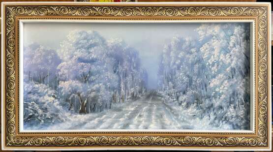 Картина № 277 м искуственный холст Oil on canvas Contemporary realism Winter landscape 2024 - photo 1