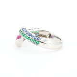 Bleistift-Farbstein-Diamant-Ring - photo 2