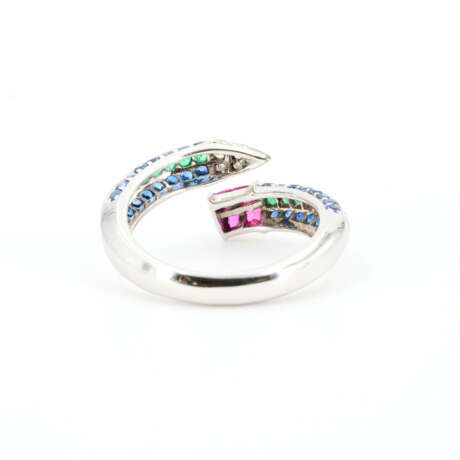 Bleistift-Farbstein-Diamant-Ring - photo 3