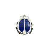 Lapislazuli-Farbstein-Diamant-Brosche - photo 3