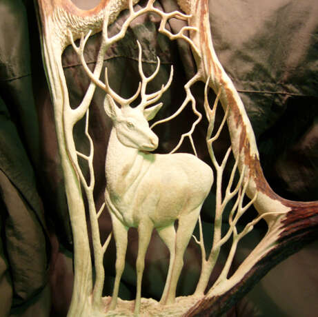 “Clock barometer ...” Horn Bone carving Animalistic 2005 г. - photo 1