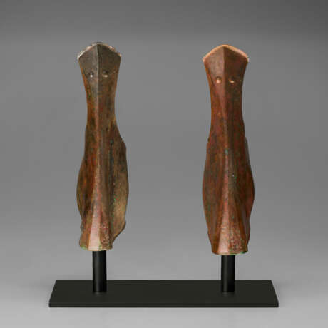 A PAIR OF GREEK BRONZE ANKLE-GUARDS - photo 1