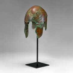 A GREEK BRONZE CHALCIDIAN HELMET