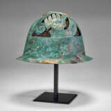 A PICENIAN BRONZE HELMET WITH LEATHER AND BASKETRY LINING - photo 3