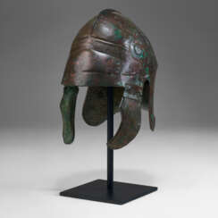 A GREEK BRONZE CHALCIDIAN HELMET