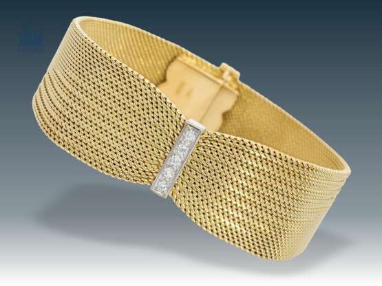 Armband: schweres, sehr schönes vintage Goldschmiedearmband mit Brillantbesatz, ca. 1950, Handarbeit - Foto 1