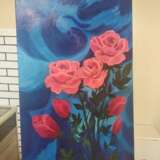 Картина маслом «7 роз», Холст, Масляные краски, Романтизм, Натюрморт, Украина, 2019 г. - фото 1