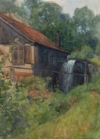 Storch, Karl (1899 Berlin-1991 Wohltorf bei Hamburg) "Wassermühle Steinbach-Bad Liebenstein", Aquarell, 48x31,5 cm, im Passepartout hinter Glas und Rahmen - Foto 1