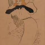 Toulouse-Lautrec, Henri de (1864 Albi-1901 Malrome) "Yvette Guilbert", Org. Litho/ Velin, 1894, 27x21 cm, im Passepartout hinter Glas und Rahmen - Foto 1