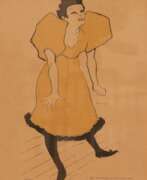 Drucke und Gravuren. Toulouse-Lautrec, Henri de (1864 Albi-1901 Malrome) &amp;quot;Polaire&amp;quot;, Org. Liho/ Velin, 1895, 28x18,5 cm, im Passepartout hinter Glas und Rahmen