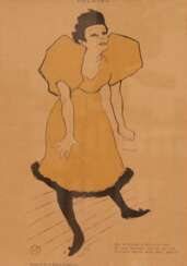 Toulouse-Lautrec, Henri de (1864 Albi-1901 Malrome) &quot;Polaire&quot;, Org. Liho/ Velin, 1895, 28x18,5 cm, im Passepartout hinter Glas und Rahmen