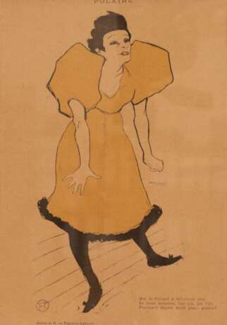 Toulouse-Lautrec, Henri de (1864 Albi-1901 Malrome) "Polaire", Org. Liho/ Velin, 1895, 28x18,5 cm, im Passepartout hinter Glas und Rahmen - photo 1