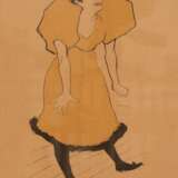 Toulouse-Lautrec, Henri de (1864 Albi-1901 Malrome) "Polaire", Org. Liho/ Velin, 1895, 28x18,5 cm, im Passepartout hinter Glas und Rahmen - Foto 1