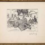 Pauly, Charlotte Elfriede (1886 Schlesien- 1981 Berlin) "Auf dem Markt", Radierung, aus dem Nachlaß, 16x21,5 cm, hinter Glas und Rahmen (Pauly war eine deutsche Malerin und Schriftstellerin. Bekannt wurde sie v… - photo 1