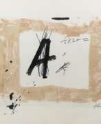 Overview. Tapies, Antoni (1923 Barcelona-2012 ebenda) &amp;quot;Buchstabe A&amp;quot;, Farblitho., im Stein sign., 55,5x75,5 cm, hinter Glas und Rahmen