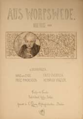 Deckblatt zur Mappe &quot;Aus Worpswede Neue Folge 1897-12 Radierungen Hans am Ende, Fritz Mackensen, Fritz Overbeck und Heinrich Vogler&quot;, Radierung, Blattgröße 50x35 cm, ungerahmt