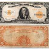 27 diverse Dollar-Geldscheine, USA, dabei 8x 5 Dollar 1913 der Federal Reserve aus Washington D.C., 1x 10 Dollar 1903 aus San Antonio, 1x 10 Dollar 1905 aus New York, 6x 10 Dollar 1913 der Federal Reserve aus Washington … - фото 1