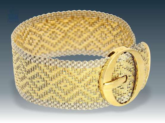 Armband: ungewöhnliches , aufwändig gefertigtes vintage Armband in Form eines Gürtels, 18K Gold - фото 1