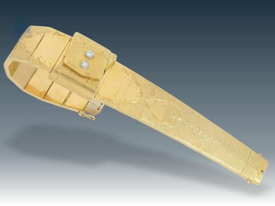 Armbanduhr: äußerst seltene und hochwertige vintage Schmuckuhr der Marke Omega mit Diamantbesatz, ca.1950, 18K Gold - Foto 2