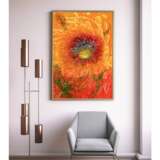 “Sunflower” Canvas Oil paint Op-art Still life 2006 - photo 2