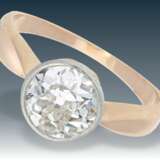 Ring: antiker Diamant/Solitär-Ring mit sehr schönem Altschliff-Diamant von ca. 1,25ct - фото 1