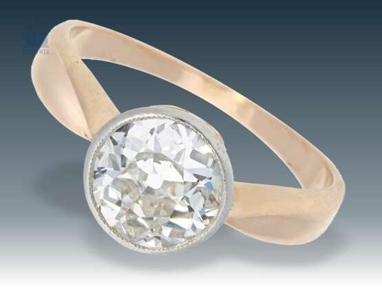 Ring: antiker Diamant/Solitär-Ring mit sehr schönem Altschliff-Diamant von ca. 1,25ct - фото 1