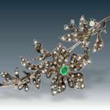 Brosche: museale, antike Diamant/Blütenbrosche von außergewöhnlicher Größe, sog. Zitterbrosche, Frankreich um 1850 - фото 2