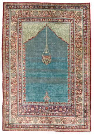 A SILK TABRIZ PRAYER RUG - Foto 1