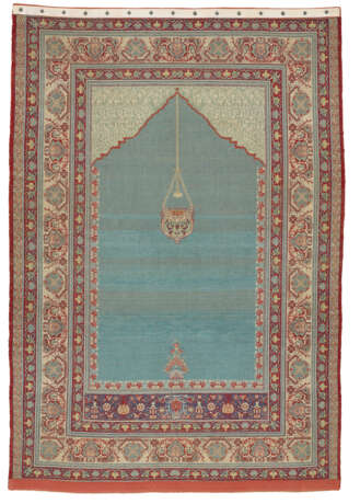 A SILK TABRIZ PRAYER RUG - Foto 5