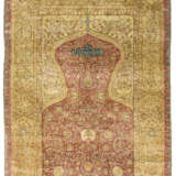 A SILK AND METAL-THREAD KOUM KAPI PRAYER RUG - фото 1