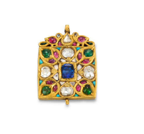 A GEM-SET GOLD PENDANT - фото 1