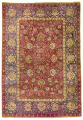 A SILK AND METAL-THREAD KOUM KAPI RUG