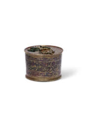 A NIELLO-INLAID BRASS INKWELL