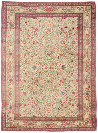 A SILK AND METAL-THREAD TABRIZ CARPET - photo 1