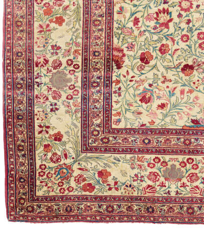 A SILK AND METAL-THREAD TABRIZ CARPET - photo 5