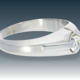 Ring: weißgoldener vintage Diamant/Solitär-Bandring in Platin - photo 2