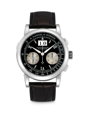 A. LANGE & S&#214;HNE. A PLATINUM FLYBACK CHRONOGRAPH WRISTWATCH WITH OVERSIZED DATE - photo 1