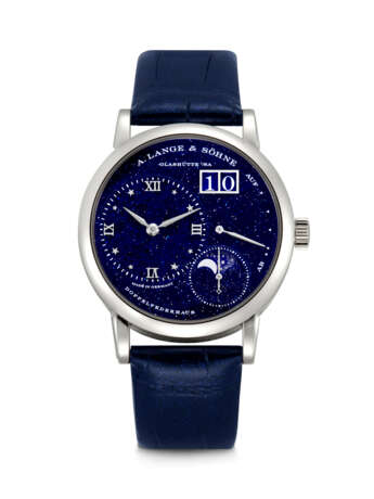 A. LANGE & S&#214;HNE. AN 18K WHITE GOLD WRISTWATCH WITH OVERSIZED DATE, POWER RESERVE AND MOON PHASES - photo 1