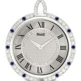 PIAGET. A MESMERISING AND RARE PLATINUM, SAPPHIRES AND DIAMOND-SET POCKET WATCH - photo 1