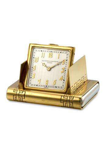 MOVEMENT BY VACHERON CONSTANTIN. A GOLD TRAVEL CLOCK - photo 1