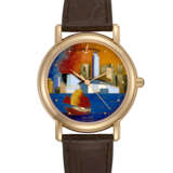 ULYSSE NARDIN. AN 18K GOLD LIMITED EDITION AUTOMATIC WRISTWATCH WITH SWEEP CENTRE SECONDS AND CLOISONN&#201; ENAMEL DIAL - фото 1