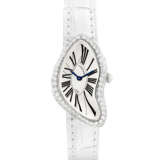 CARTIER. AN EXTREMELY RARE PLATINUM AND DIAMOND-SET ASYMMETRICAL WRISTWATCH - Foto 1