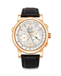 A. LANGE &amp; S&#214;HNE. AN 18K PINK GOLD DOUBLE SPLIT SECONDS FLYBACK CHRONOGRAPH WRISTWATCH WITH POWER RESERVE