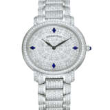 AUDEMARS PIGUET. AN ATTRACTIVE 18K WHITE GOLD, SAPPHIRE AND DIAMOND-SET AUTOMATIC WRISTWATCH WITH BRACELET - фото 1